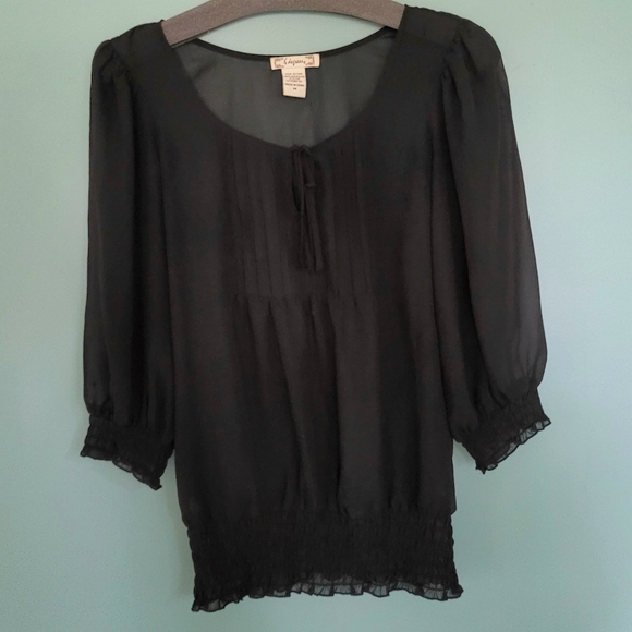 Sheer Black Blouse - Picture 3 of 8